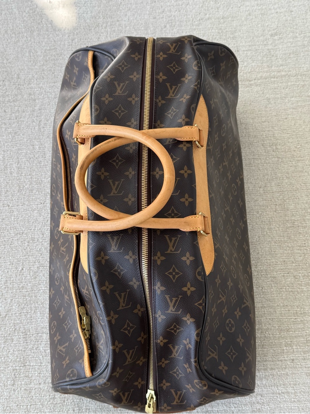 Louis Vuitton Monogram Canvas Travel Duffel in Brown and Tan - Picture 5 of 11
